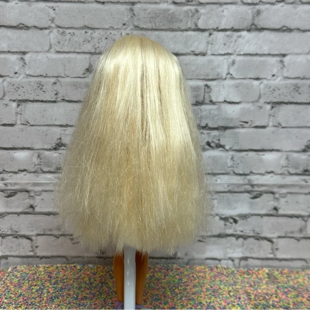 Barbie Doll 1995 Foam N Color Long Blonde Hair Bangs Earrings Shoes Restyled
